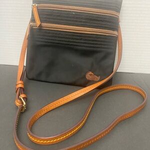 Dooney & Bourke Black and Brown Messenger Crossbody Bag